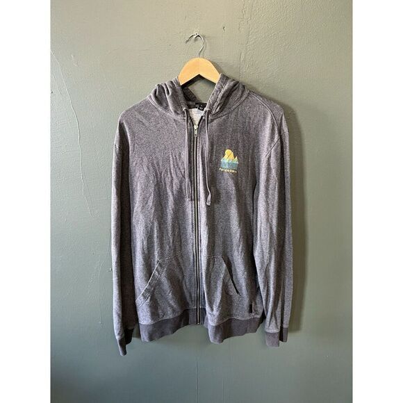 Patagonia Womens Gray Full Zip Hooded Sweater Outdoor Graphic Size Large - Picture 1 of 3